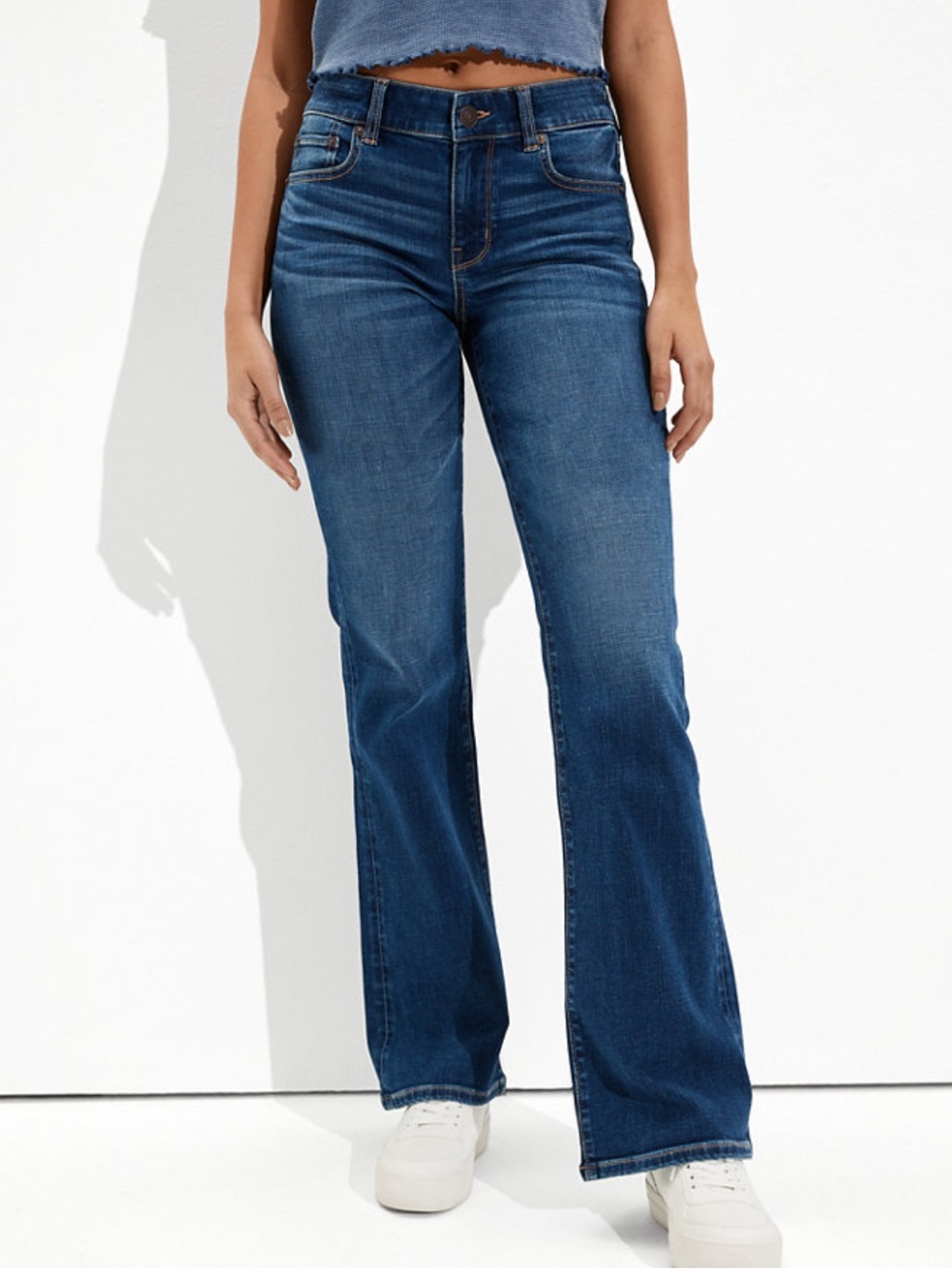American Eagle Outfitters Women's Medium Dark Blue Flare Jeans